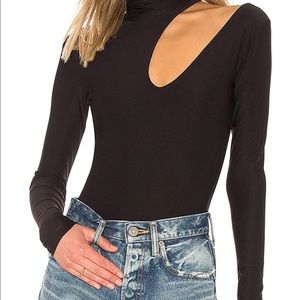 Black Cutout Turtleneck Bodysuit